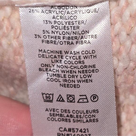 LOFT Cozy Beige Orange Varigated Turtleneck Sweater Cape Size‎ Medium - Picture 8 of 9